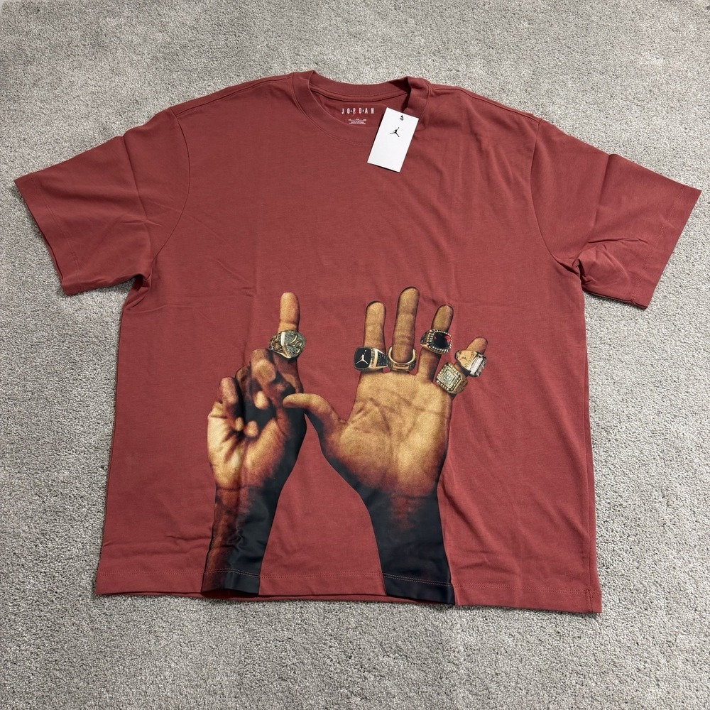 Nike Air Jordan Flight MVP 6 Rings T Shirt Men Sz XXL Canyon Rust Red HJ2322-691